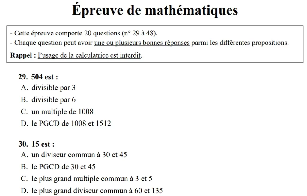 exemple annale test entree master meef premier degre