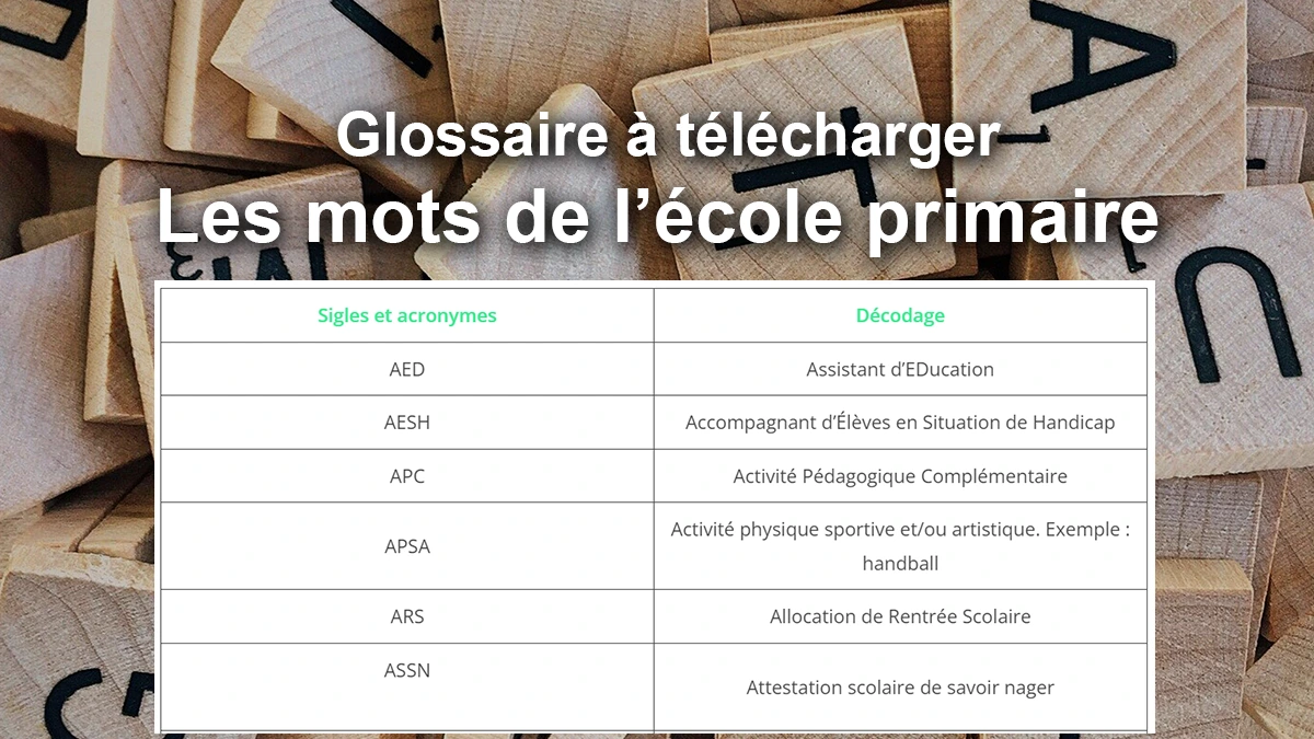 Lire la suite à propos de l’article Glossaire des sigles de l’école primaire : CRPE, MEEF 1er degré et professeurs des écoles