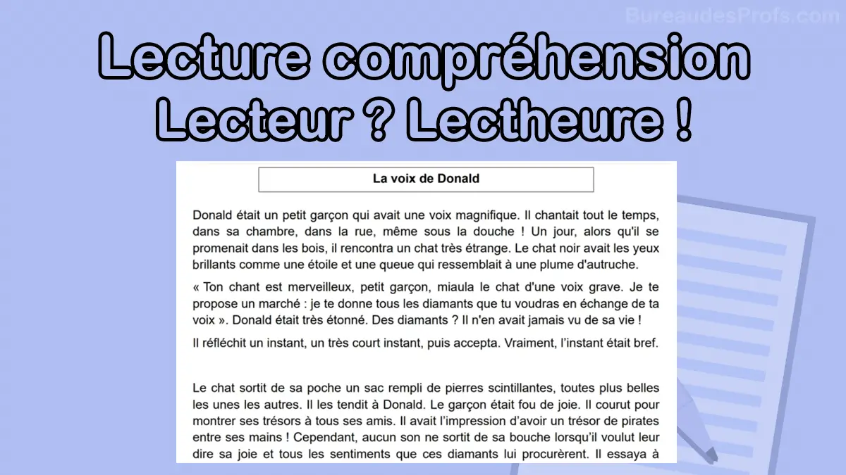 Compréhension à la lecture CM1 CM2 avec questions textes PDF