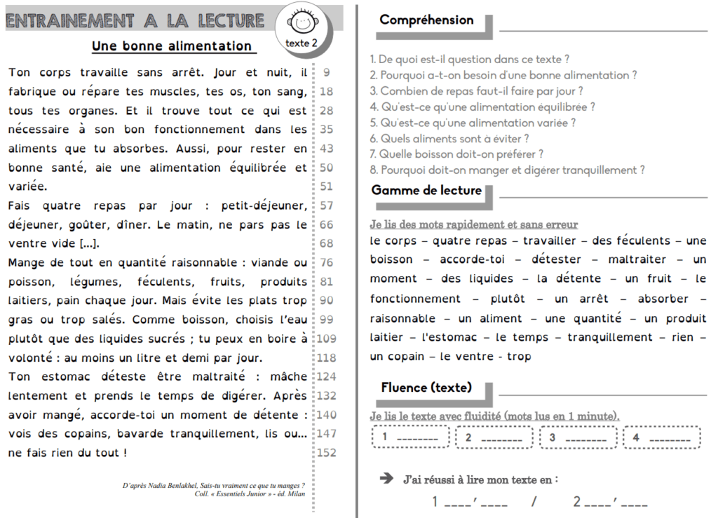 La nourriture : textes courts - French Reading Pack A1 A2, apprendre le ...