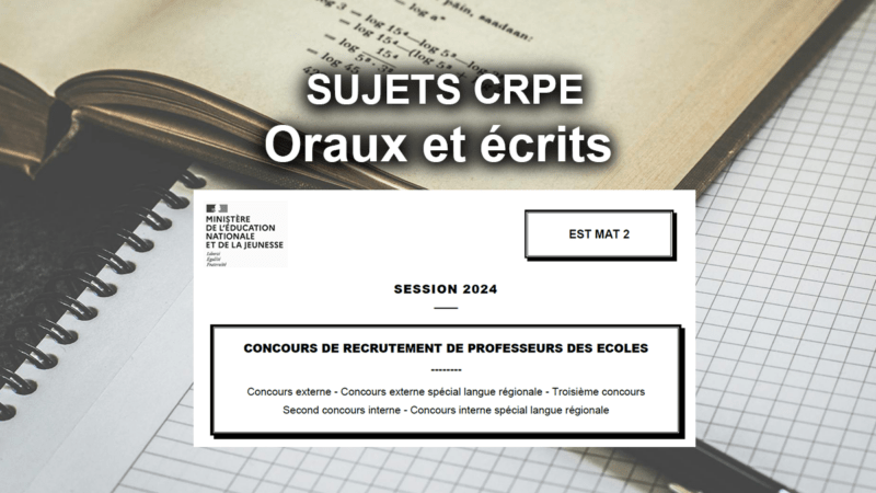 Réforme du CRPE et sujets 0 du concours 2026 Professeur des écoles