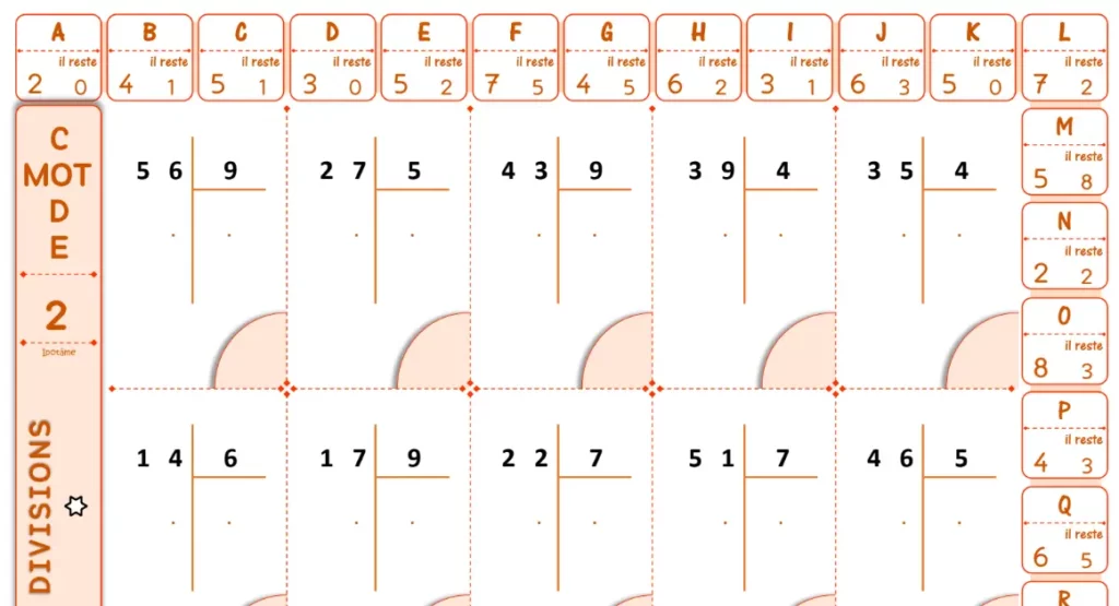 jeu sur les 4 opérations calcul mental ce1 ce2 cm1 cm2