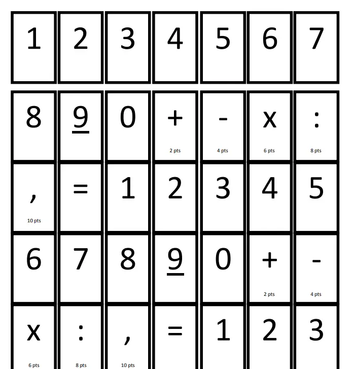 scrabble 4 opérations calcul mental ce1 ce2 cm1 cm2