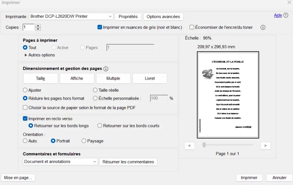 Comment imprimer plusieurs pages PDF en une seule feuille A4