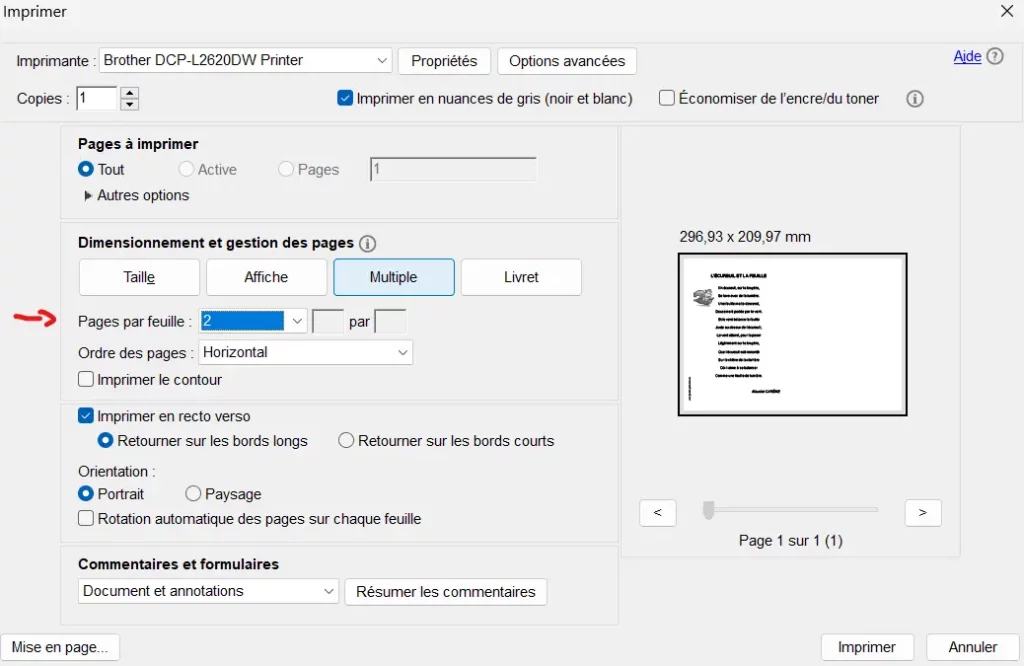 Decouvrez comment imprimer plusieurs pages dun fichier PDF sur une seule feuille A4 pour economiser du papier et de lencre