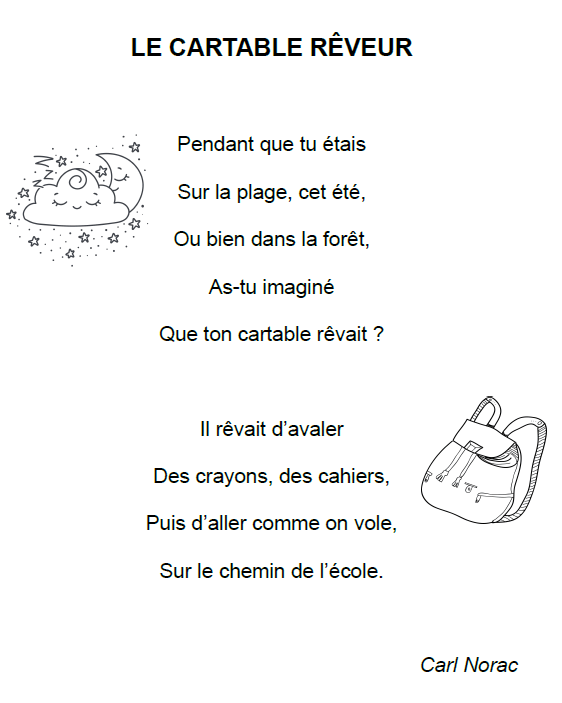 cartable reveur poesie cp