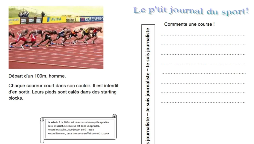 petit journal du sport CM1 CM2