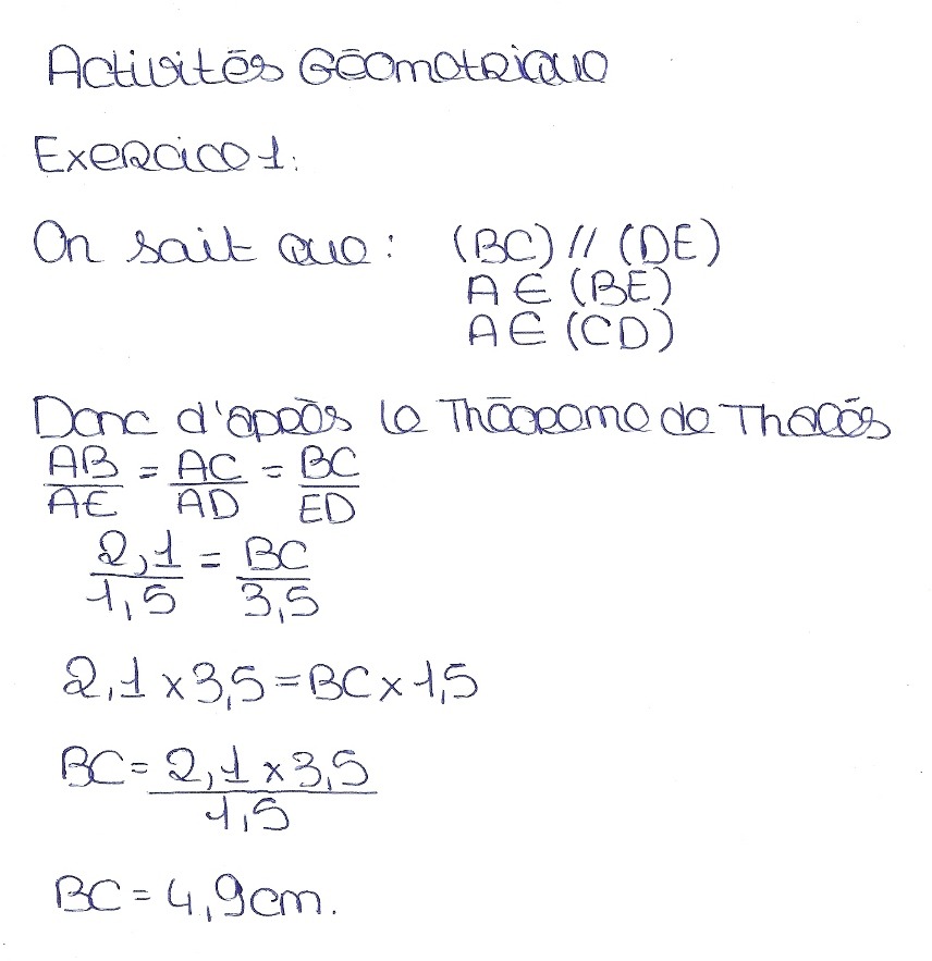 CRPE corrige geometrie thales