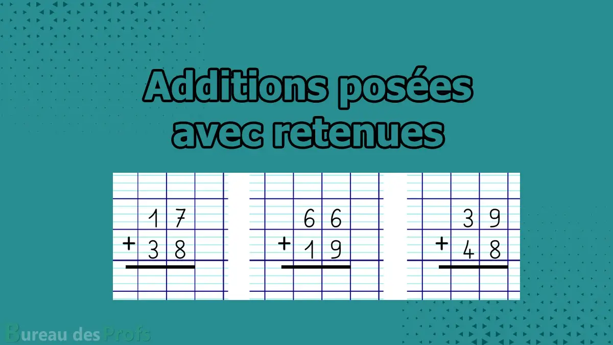 Lire la suite à propos de l’article Additions posées exercices avec retenues à imprimer CP CE1 CE2 CM1 CM2