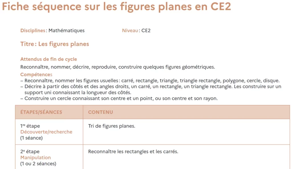 Fiche séquence préparation professeur des écoles DOC et PDF 4 exemple fiche sequence CE2