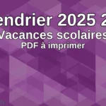 Imprimer le calendrier des vacances scolaires 2025-2026 PDF