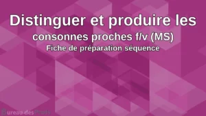 Lire la suite à propos de l’article Distinguer et produire les consonnes proches f/v (MS) – Fiche de préparation séquence