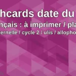 Flashcards date du jour à imprimer / plastifier (en français) maternelle / cycle 2 / ulis / allophones