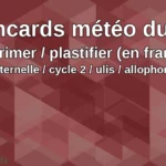Flashcards météo du jour à imprimer / plastifier (en français) maternelle / cycle 2 / ulis / allophones